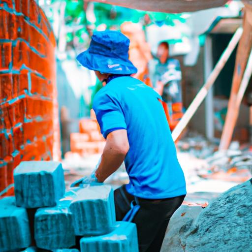 Công nhân đang sử dụng ván ép Nhật Nam để xây dựng tường nhà chắc chắn và bền vững.
