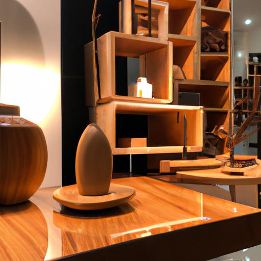 Cửa hàng nội thất trưng bày các sản phẩm đẹp mắt từ ván gỗ ép xoan đào.